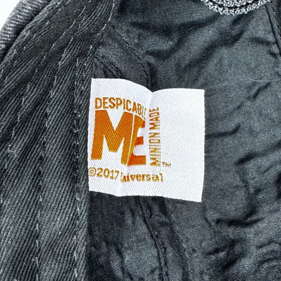 Despicable Me Black Adjustable Hat With Minions Logo Yellow Accents Cap Mens M - Picture 9 of 11